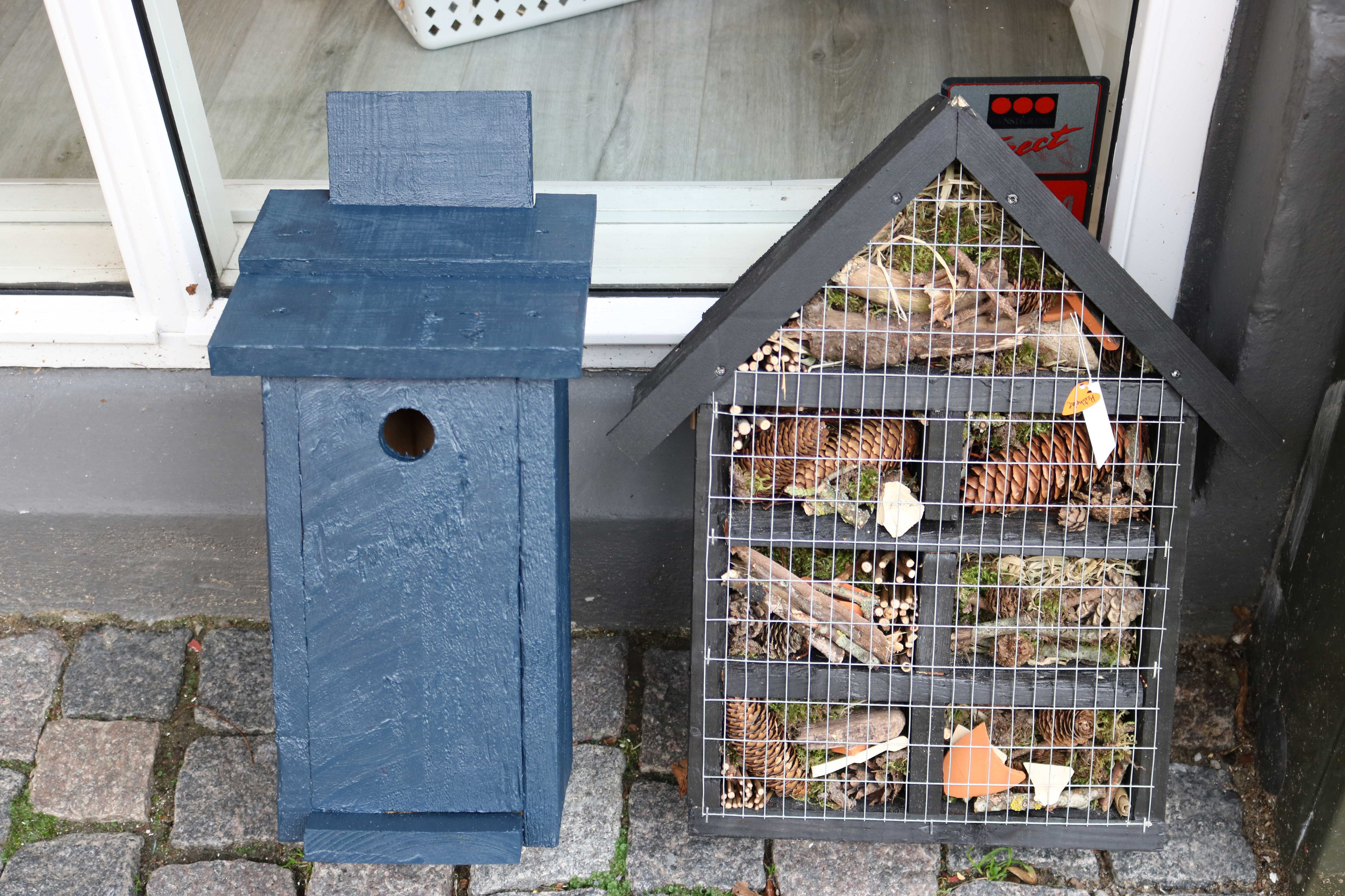 Fuglehus og insekthotel bygget i Krea