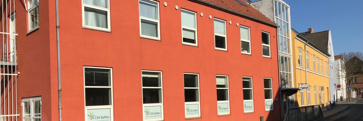 Facade closeup - rød bygning