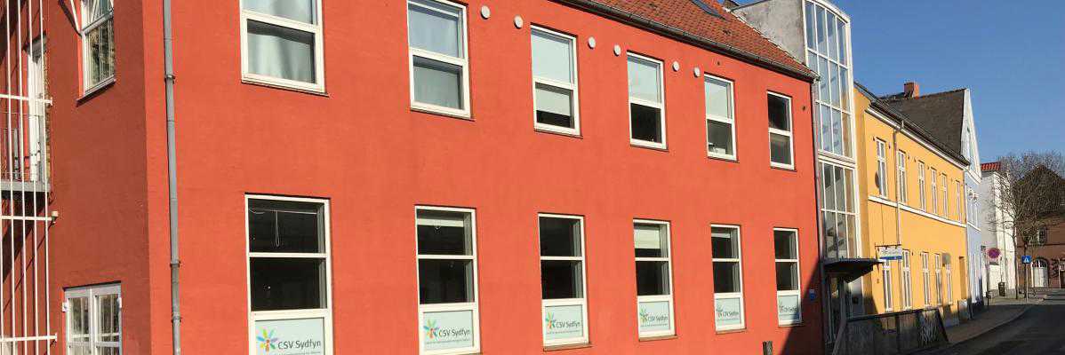 Facade closeup - rød bygning