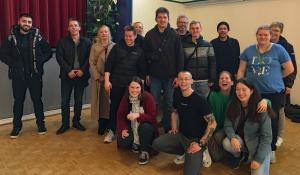 Billede af kollegianere og ansatte fra CSV Sydfyn, der var til Mads Marius foredrag